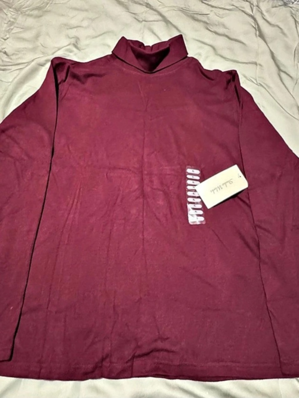 NWT Studio Works XL Burgundy Mock Neck Long Sleeve Top